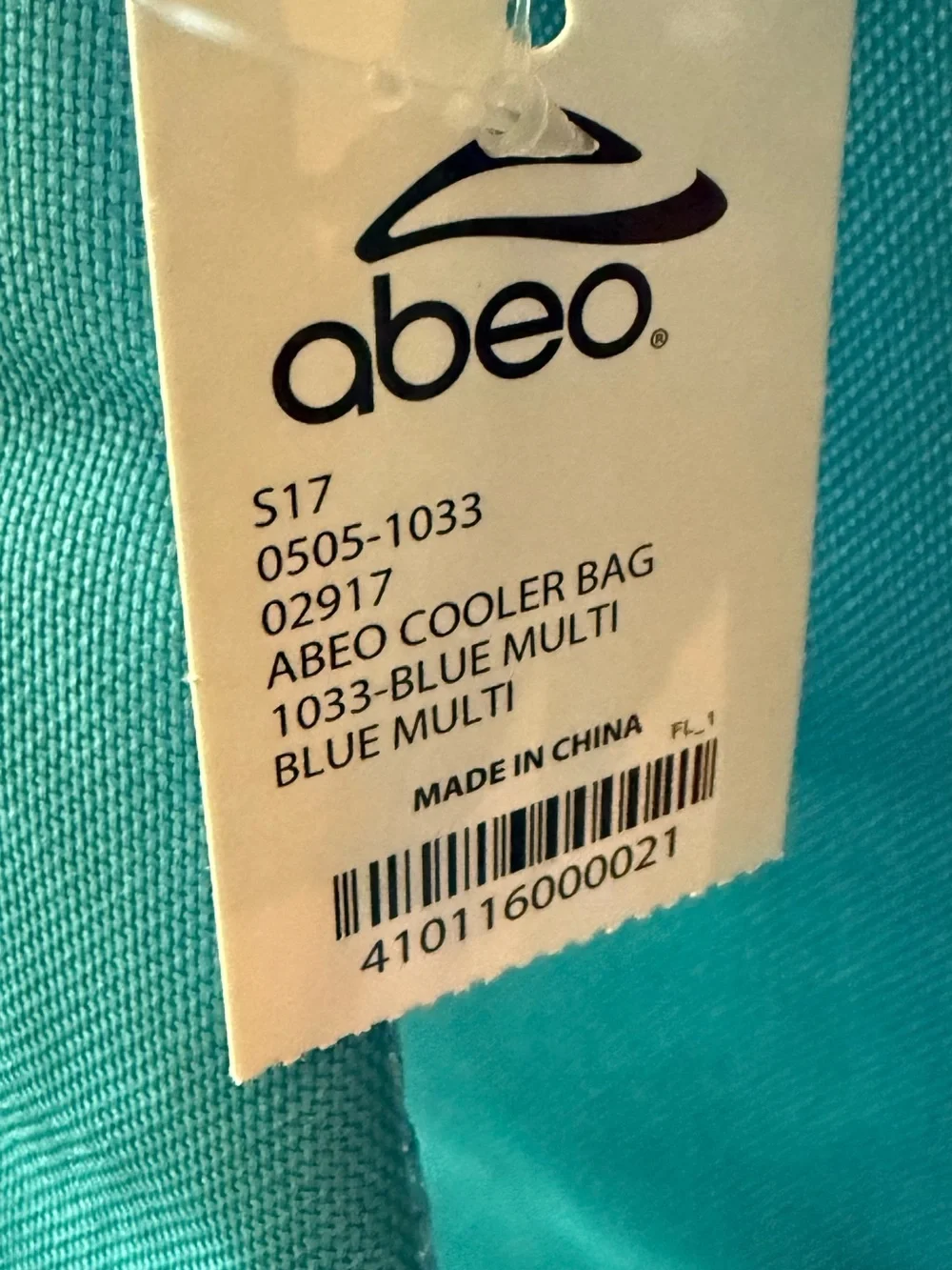 Cooler Backpack with Blue & Green Stripes with teal accents